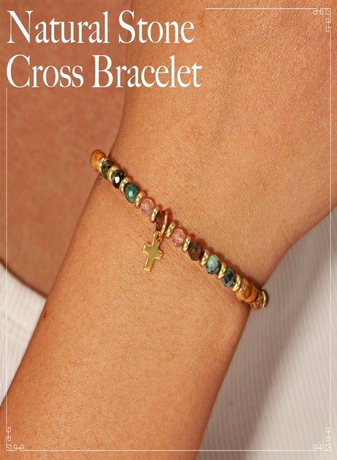 Pavolini Christian Gifts for Women, Cross Bracelet, Christian Gifts, Inspirational Gifts for Women, Natural Stone Bracelets, Religious Gifts for Woman - Image 3